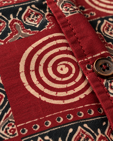 Kalamkari Print Half Sleeve Cotton Shirt for Men