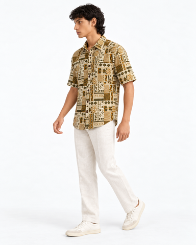 Kalamkari Print Half Sleeve Cotton Shirt for Men
