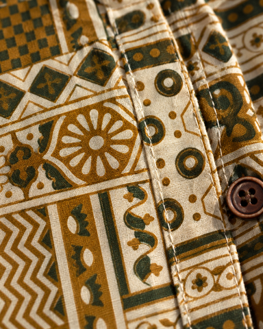 Kalamkari Print Half Sleeve Cotton Shirt for Men