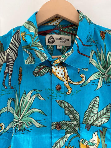 Sky Jungle Print Vintage Shirt by Kartikeya Jaipur
