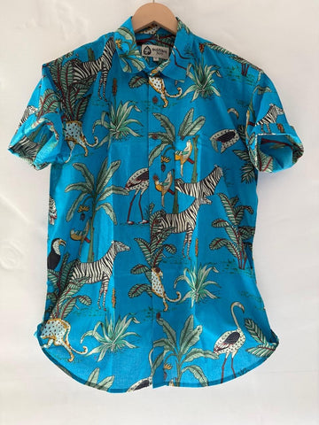 Sky Jungle Print Vintage Shirt by Kartikeya Jaipur