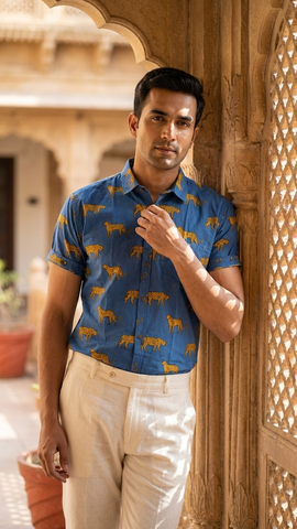 Jungle Print Vintage Shirt by Kartikeya Jaipur - Limited Edition
