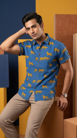 Jungle Print Vintage Shirt by Kartikeya Jaipur - Limited Edition