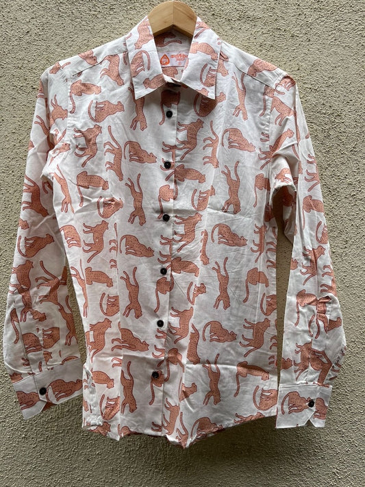 Jungle Print Full Sleeve Cotton Shirt for Womens