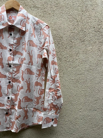 Jungle Print Full Sleeve Cotton Shirt for Womens