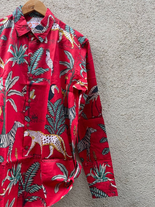 Red Jungle Full Sleeve Men's Shirt
