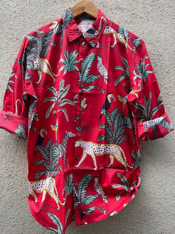 Red Jungle Full Sleeve Men's Cotton Shirt