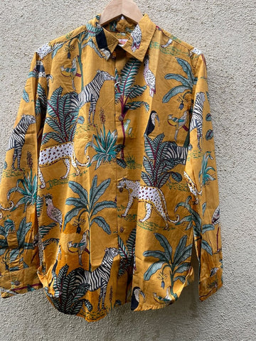 Jungle Print Vintage Full Sleeve Men's Shirt