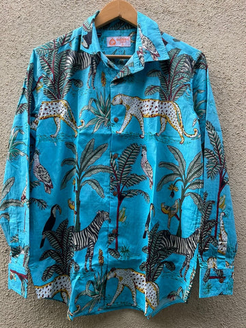 Jungle Print Vintage Full Sleeve Men's Shirt