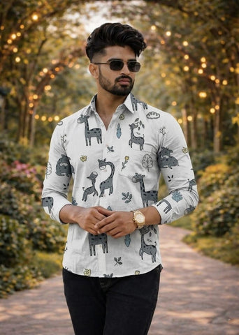 Classic Kalamkari Block Print Full Sleeves Cotton Men Shirt - Organic