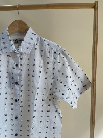 Classic Kannada Alphabet Half Sleeve Shirt for Women