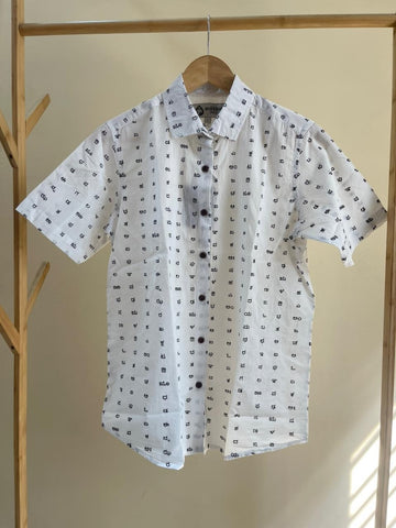 Classic Kannada Alphabet Half Sleeve Shirt for Women