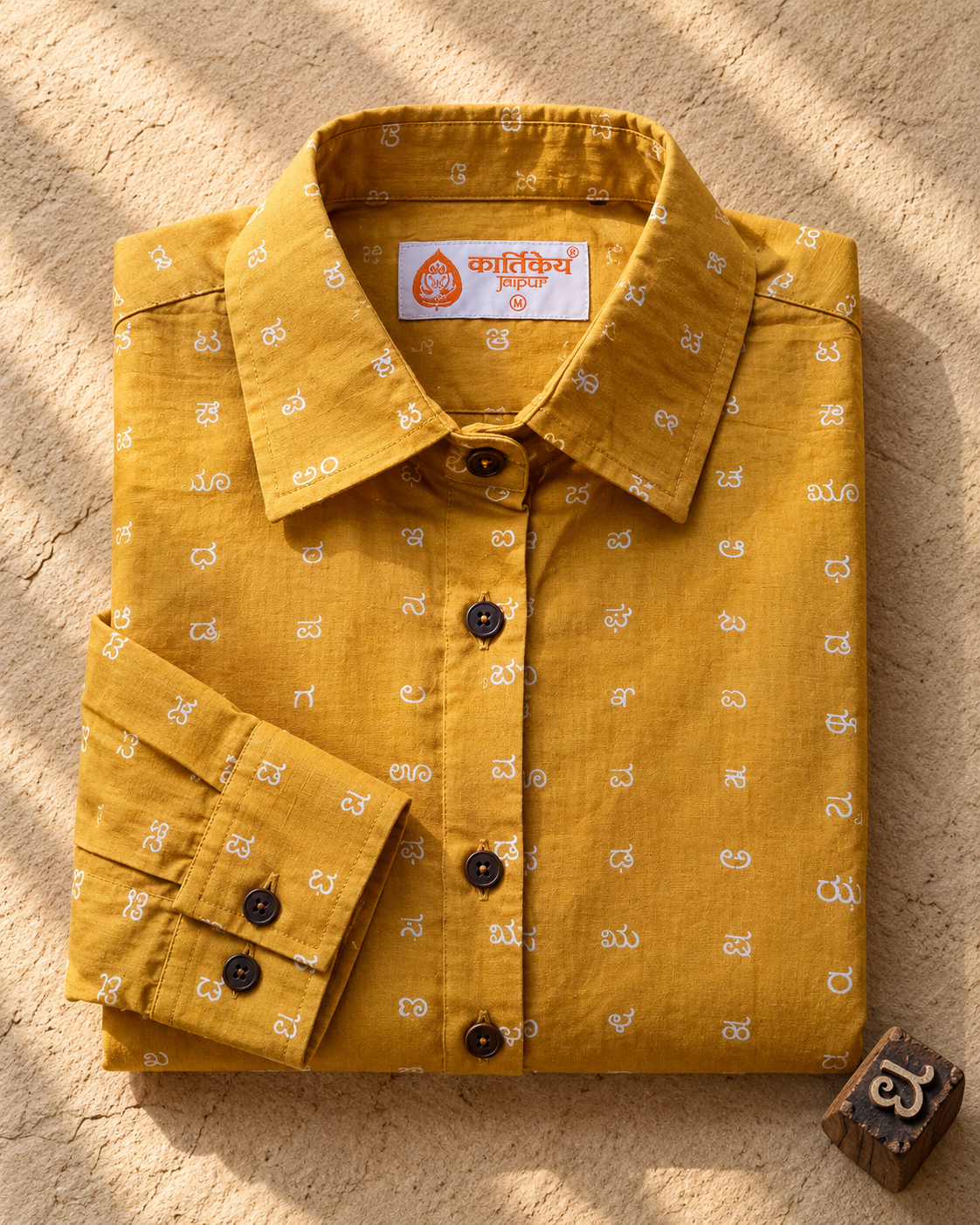 Kannada Alphabet Full Sleeves Classic Shirt for Women