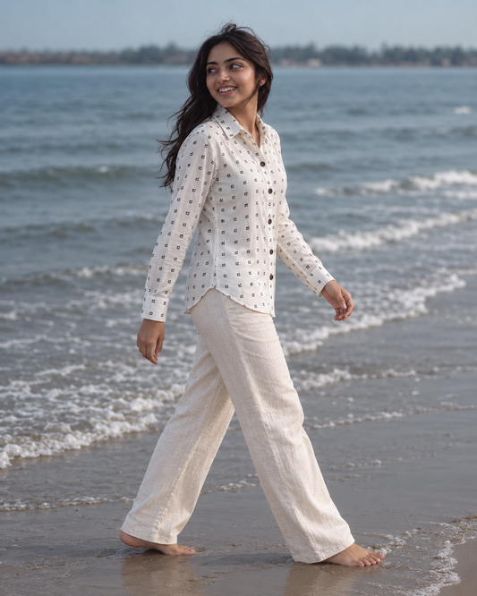 Kannada Alphabet Full Sleeves Classic Shirt for Women