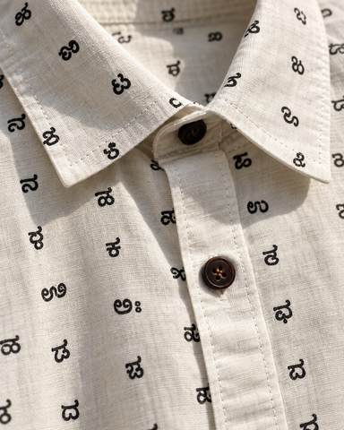 Kannada Alphabet Full Sleeves Classic Shirt for Women