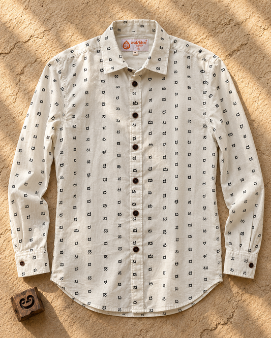 Kannada Alphabet Full Sleeves Classic Shirt for Women
