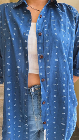Kannada Alphabet Full Sleeves Classic Shirt for Women