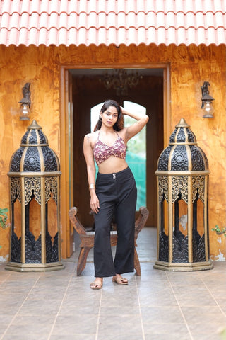 Floral Print Cotton Lace Bralette X KAVYA