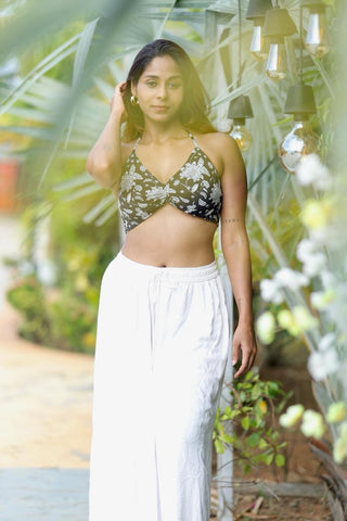 Floral Print Cotton Lace Bralette X KAVYA