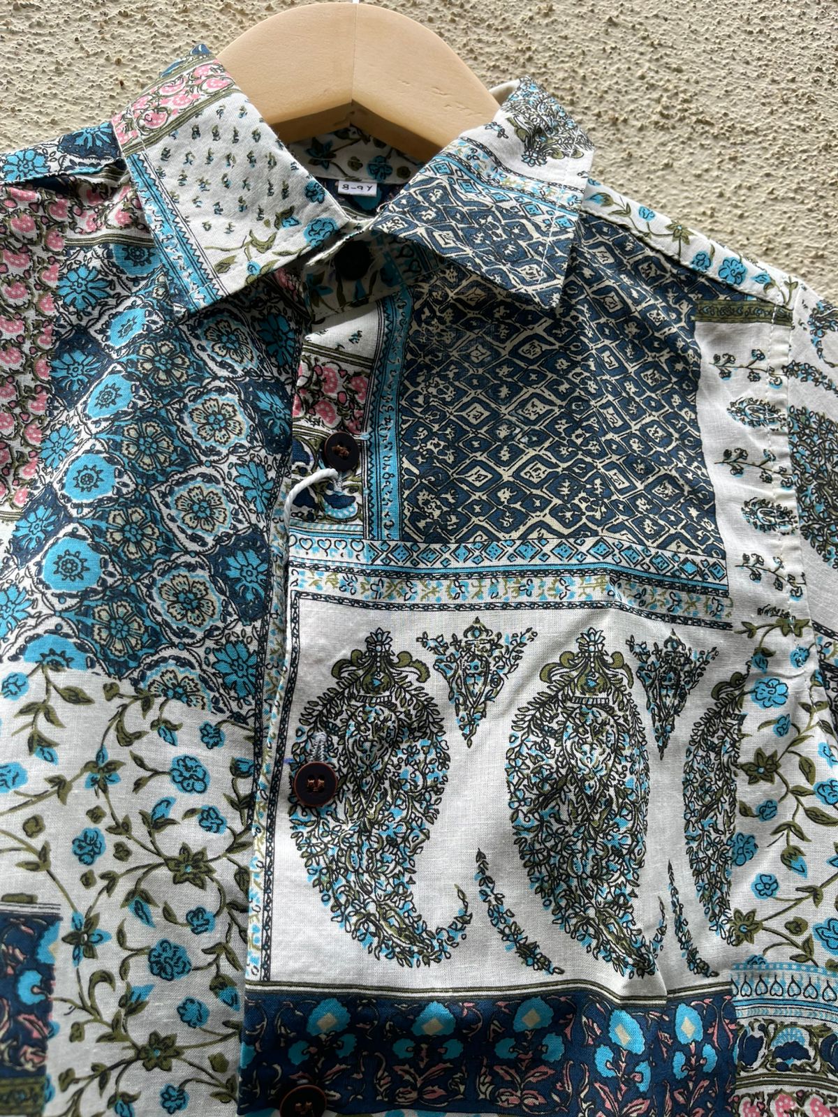 Kalamkari Print Half Sleeve Cotton Shirt for Boys