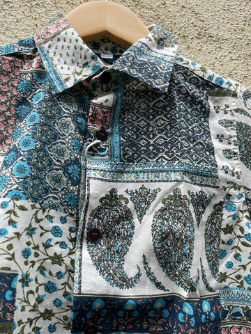Kalamkari Print Half Sleeve Cotton Shirt for Boys