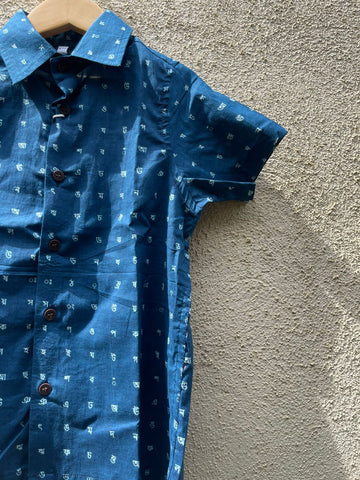 Classic Bangla Alphabet Cotton Shirt For Boys