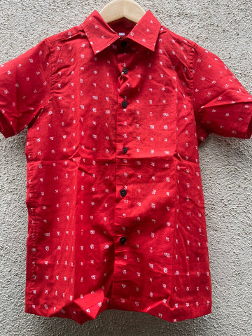Classic Bangla Alphabet Cotton Shirt For Boys