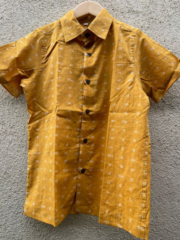 Classic Kannada Alphabet Cotton Shirt For Boys