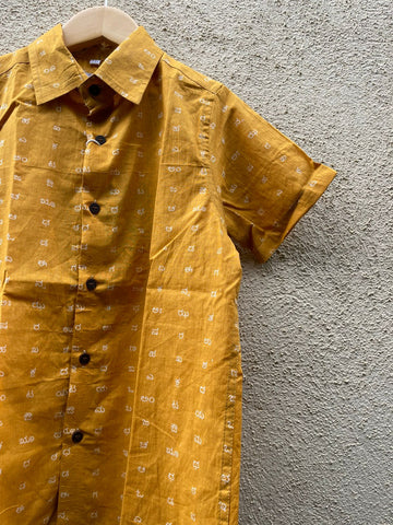 Classic Kannada Alphabet Cotton Shirt For Boys