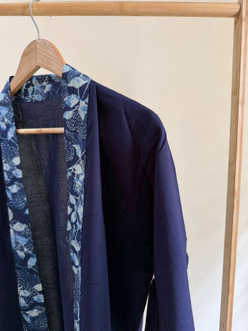 Handcrafted Vintage Short Kimono for Women With Solid Sleeves