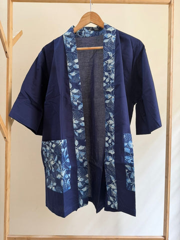 Handcrafted Vintage Short Kimono for Women With Solid Sleeves