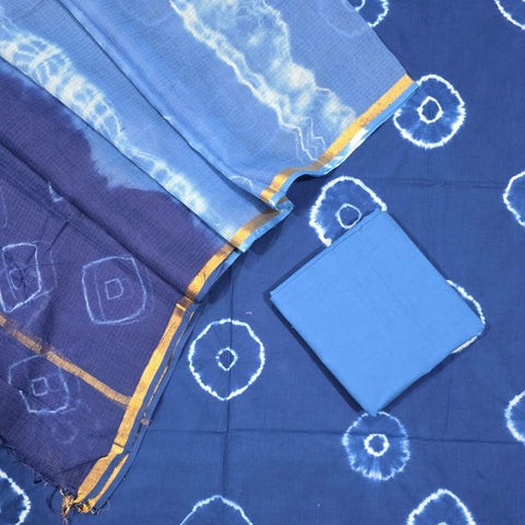 Unstitched Hand Block Print Kota doria Suit