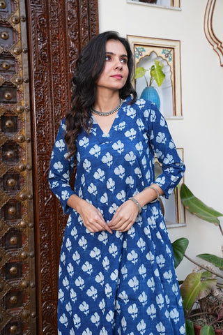 Bagru Handblock Printed Kurti Plazo