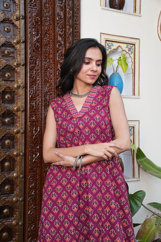 Bagru Handblock Printed Kurti Plazo