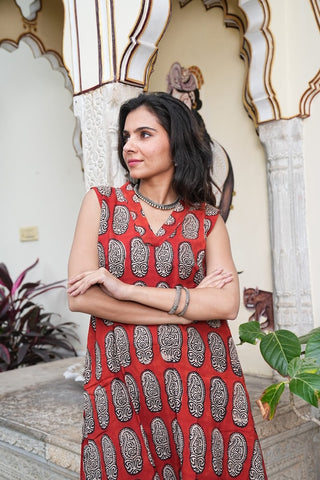Bagru Handblock Printed Kurti Plazo