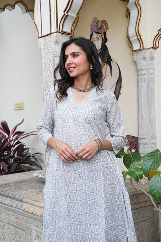 Bagru Handblock Printed Kurti Plazo