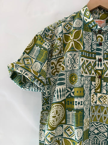 Sanganeri Print Half Sleeve Cotton Short Kurta for Men