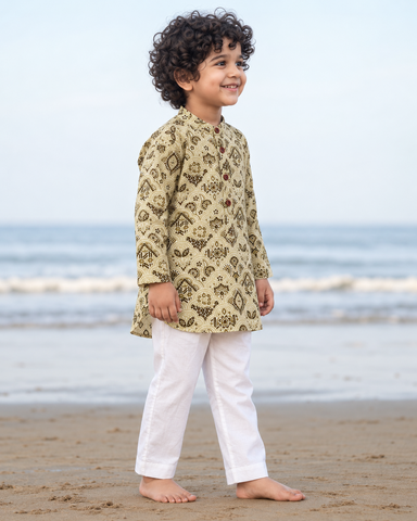 Organic Cotton Short Kurta For Boys