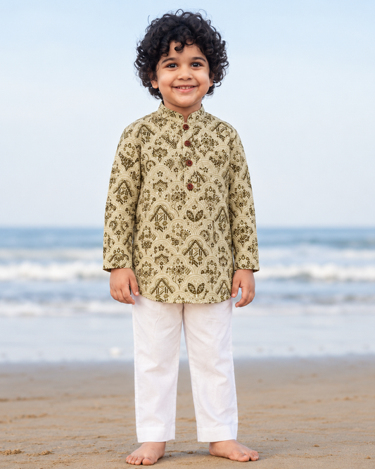 Organic Cotton Short Kurta For Boys