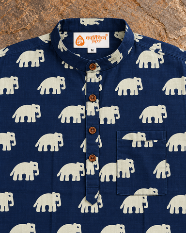 Bold Elephant Classic Short Kurta For Men - Festive edit