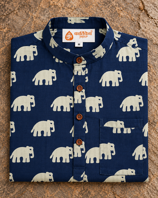 Bold Elephant Classic Short Kurta For Men - Festive edit