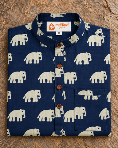 Bold Elephant Classic Short Kurta For Men - Festive edit