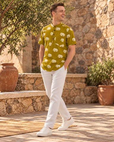 Bold Elephant Classic Short Kurta For Men - Festive edit