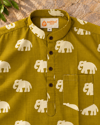 Bold Elephant Classic Short Kurta For Men - Festive edit