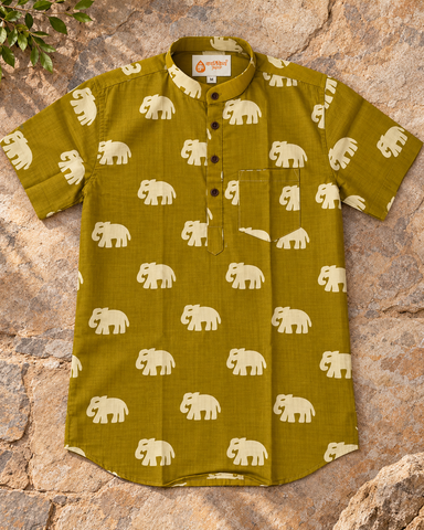 Bold Elephant Classic Short Kurta For Men - Festive edit