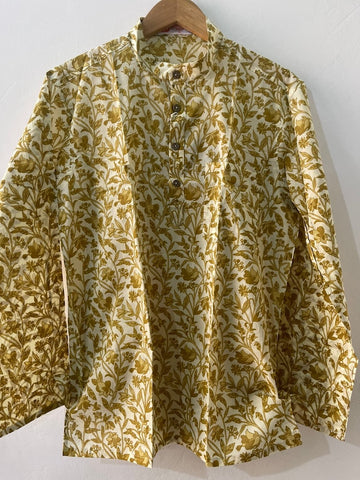 Mehndi Ceremony Sanganeri Print Cotton Short Kurta