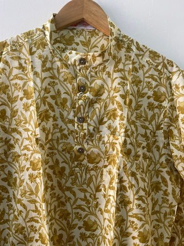 Mehndi Ceremony Sanganeri Print Cotton Short Kurta