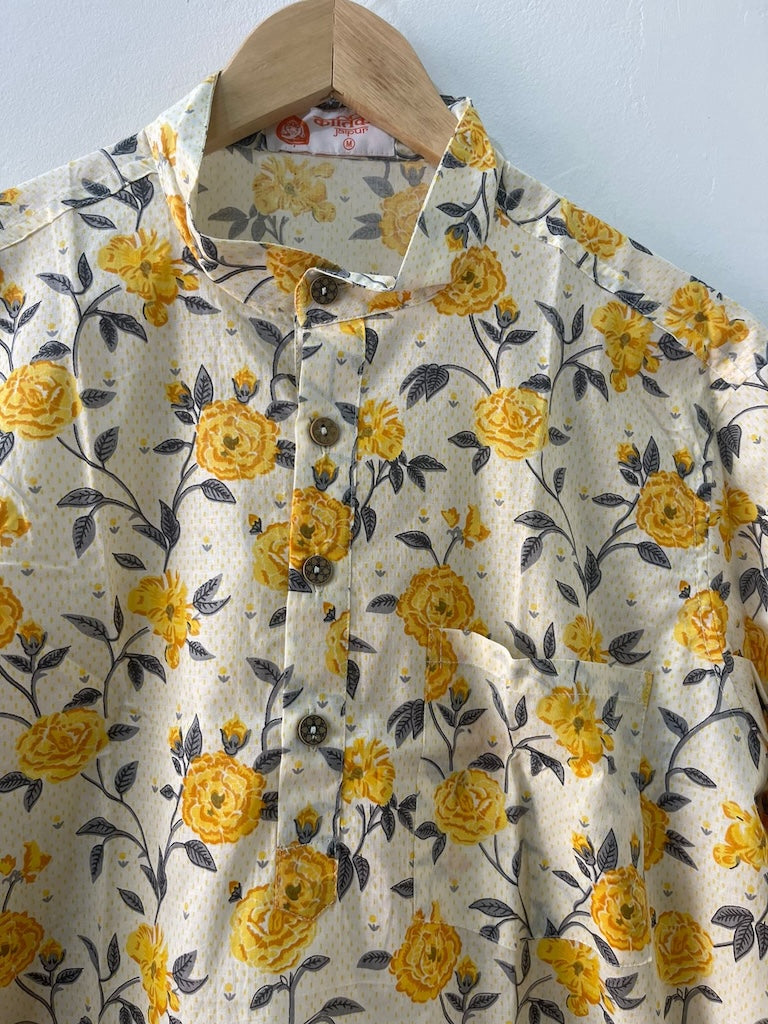 Kartikeya Jaipur Sanganeri Print Cotton Short Kurta