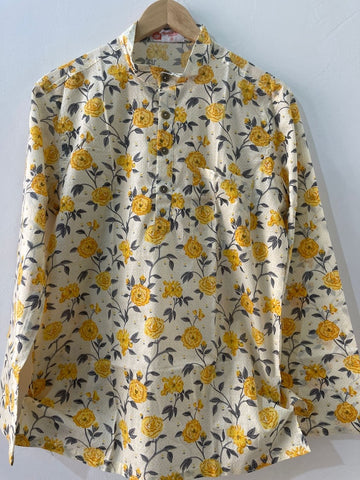 Kartikeya Jaipur Sanganeri Print Cotton Short Kurta