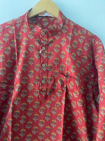 Sangeet Ceremony Sanganeri Print Cotton Short Kurta